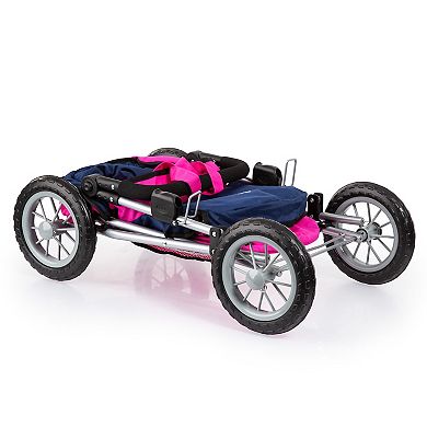 Bayer Design Dolls Trendy Pram - Blue, Hot Pink, Butterfly