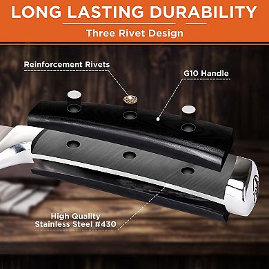 Commercial Chef Pro Chef Knife 8 inch Blade with Knife Sharpener