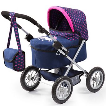 Bayer Design Dolls Trendy Pram - Blue, Pink, Hearts