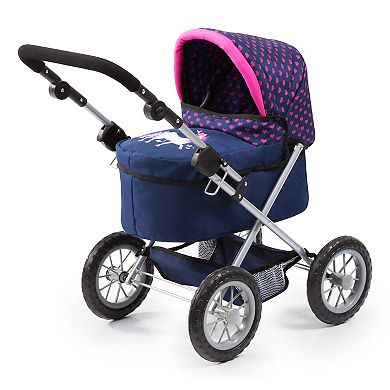 Bayer Design Dolls Trendy Pram - Blue, Pink, Hearts