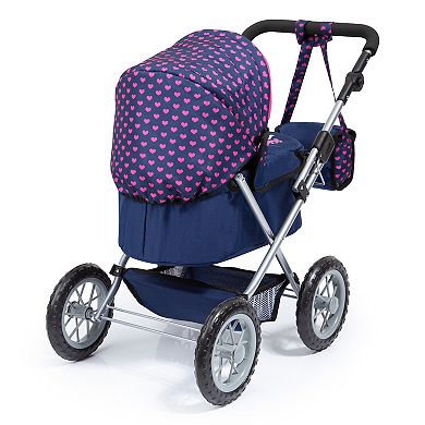 Bayer Design Dolls Trendy Pram - Blue, Pink, Hearts