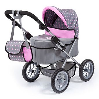 Bayer Design Dolls Trendy Pram - Grey, Pink, Dots