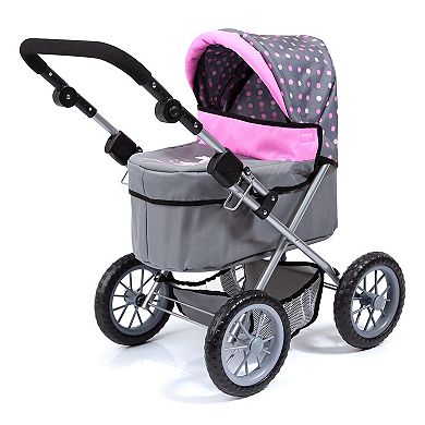 Bayer Design Dolls Trendy Pram - Grey, Pink, Dots