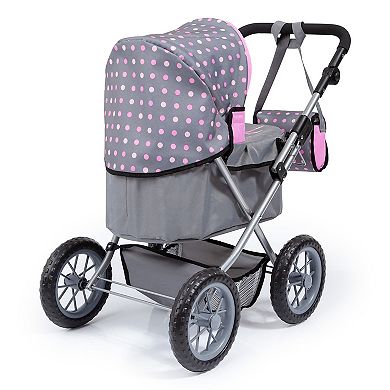 Bayer Design Dolls Trendy Pram - Grey, Pink, Dots