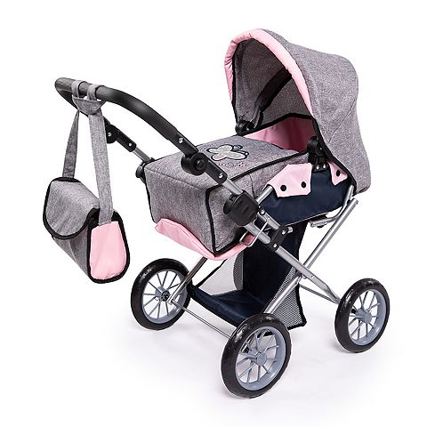 Bayer Design Dolls Pram City Star - Grey, Pink, Butterfly