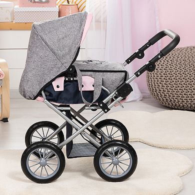 Bayer Design Dolls Pram City Star - Grey, Pink, Butterfly