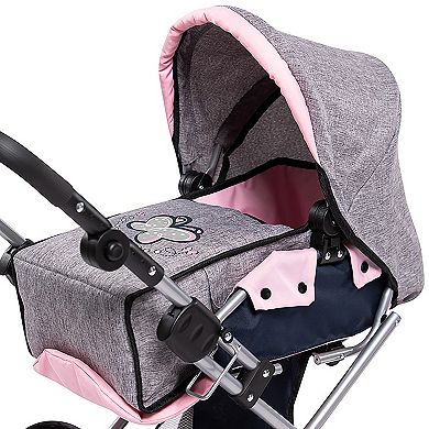 Bayer Design Dolls Pram City Star - Grey, Pink, Butterfly