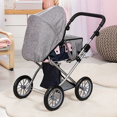 Bayer Design Dolls Pram City Star - Grey, Pink, Butterfly