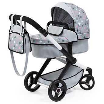 Bayer Design Dolls Pram Xeo - Grey, Pink, Stars