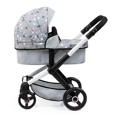 Bayer Design Dolls Pram Xeo - Grey, Pink, Stars