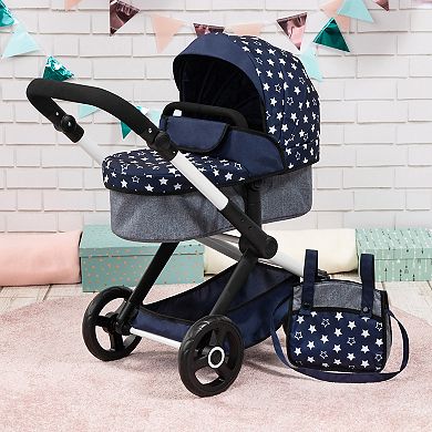 Bayer Design Dolls Pram Xeo - Blue & White Stars