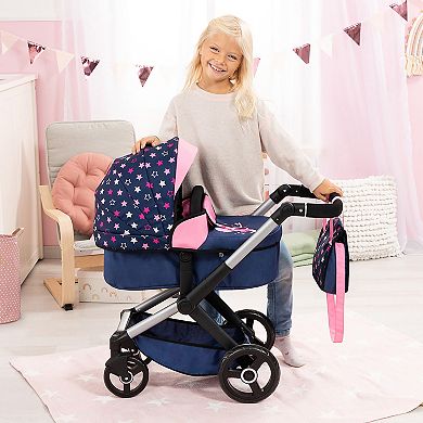 Bayer Design Dolls Pram Xeo - Blue, Pink, Stars