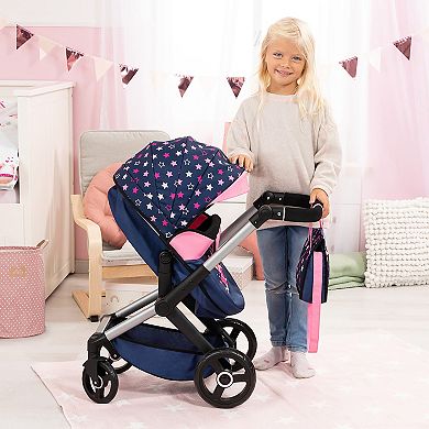 Bayer Design Dolls Pram Xeo - Blue, Pink, Stars