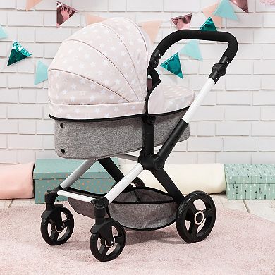 Bayer Design Dolls Pram Xeo - Gray & White Stars