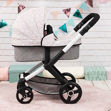 Bayer Design Dolls Pram Xeo - Gray & White Stars