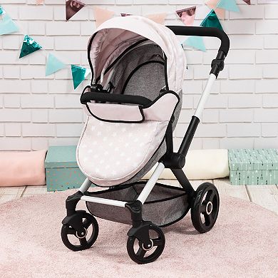 Bayer Design Dolls Pram Xeo - Gray & White Stars