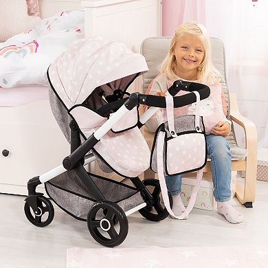 Bayer Design Dolls Pram Xeo - Gray & White Stars