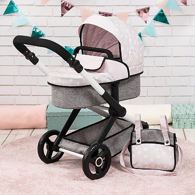Bayer Design Dolls Pram Xeo - Gray & White Stars
