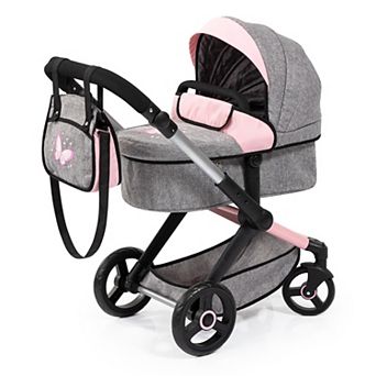 Bayer Design Dolls Pram Xeo - Butterfly Grey & Pink
