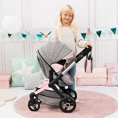 Bayer Design Dolls Pram Xeo - Butterfly Grey & Pink