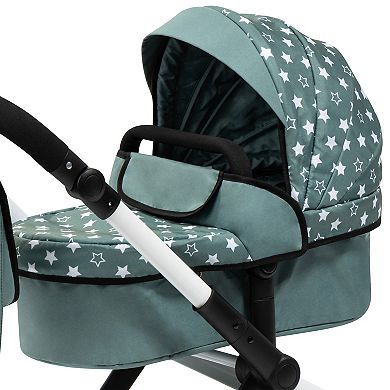 Bayer Design Dolls Pram Xeo - Stars Green & White
