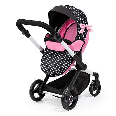 Bayer Design Dolls Pram Xeo - Hearts Black & Pink
