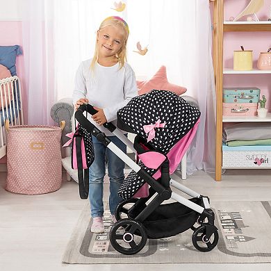 Bayer Design Dolls Pram Xeo - Hearts Black & Pink
