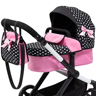 Bayer Design Dolls Pram Xeo - Hearts Black & Pink