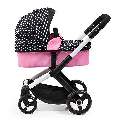 Bayer Design Dolls Pram Xeo - Hearts Black & Pink