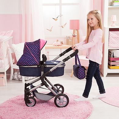 Bayer Design Dolls Pram Neo City - Blue & Pink