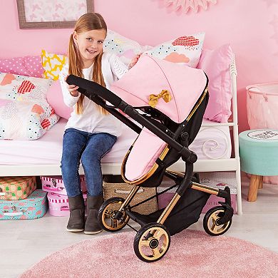 Bayer Design Dolls Pram Neo Vario - Pink, Black, Gold