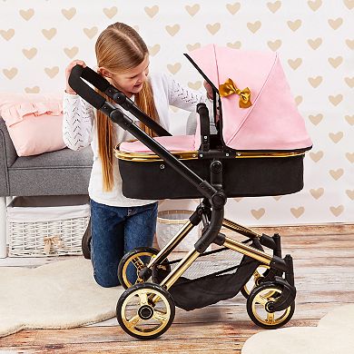 Bayer Design Dolls Pram Neo Vario - Pink, Black, Gold