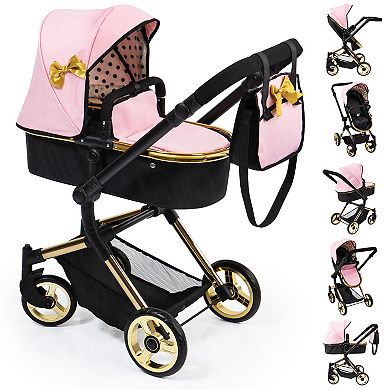 Bayer Design Dolls Pram Neo Vario - Pink, Black, Gold
