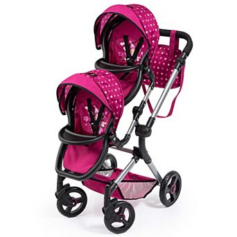 Bayer Design Dolls Neo Twin Doll Pram - Hot Pink, Polka Dots, Fairy