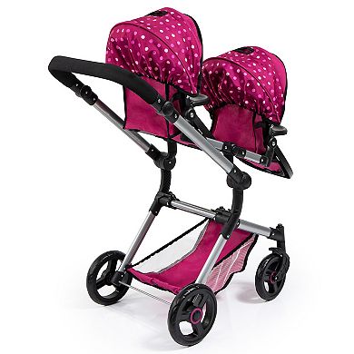Bayer Design Dolls Neo Twin Doll Pram - Hot Pink, Polka Dots, Fairy