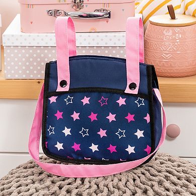 Bayer Design Dolls Xeo Twin Pram - Stars Navy & Pink