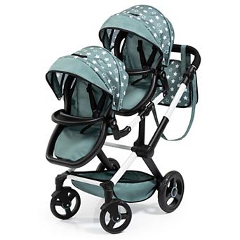 Bayer Design Dolls Pram Xeo Twin - Green & White Stars