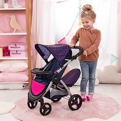 Bayer Design Dolls Twin Star Stroller - Blue, Hot Pink, Unicorn