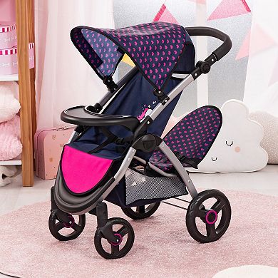 Bayer Design Dolls Twin Star Stroller - Blue, Hot Pink, Unicorn