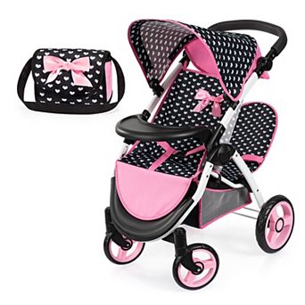Bayer Design Dolls Twin Star Stroller - Black, Pink, Heart