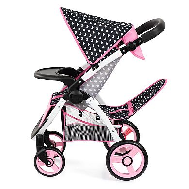 Bayer Design Dolls Twin Star Stroller - Black, Pink, Heart