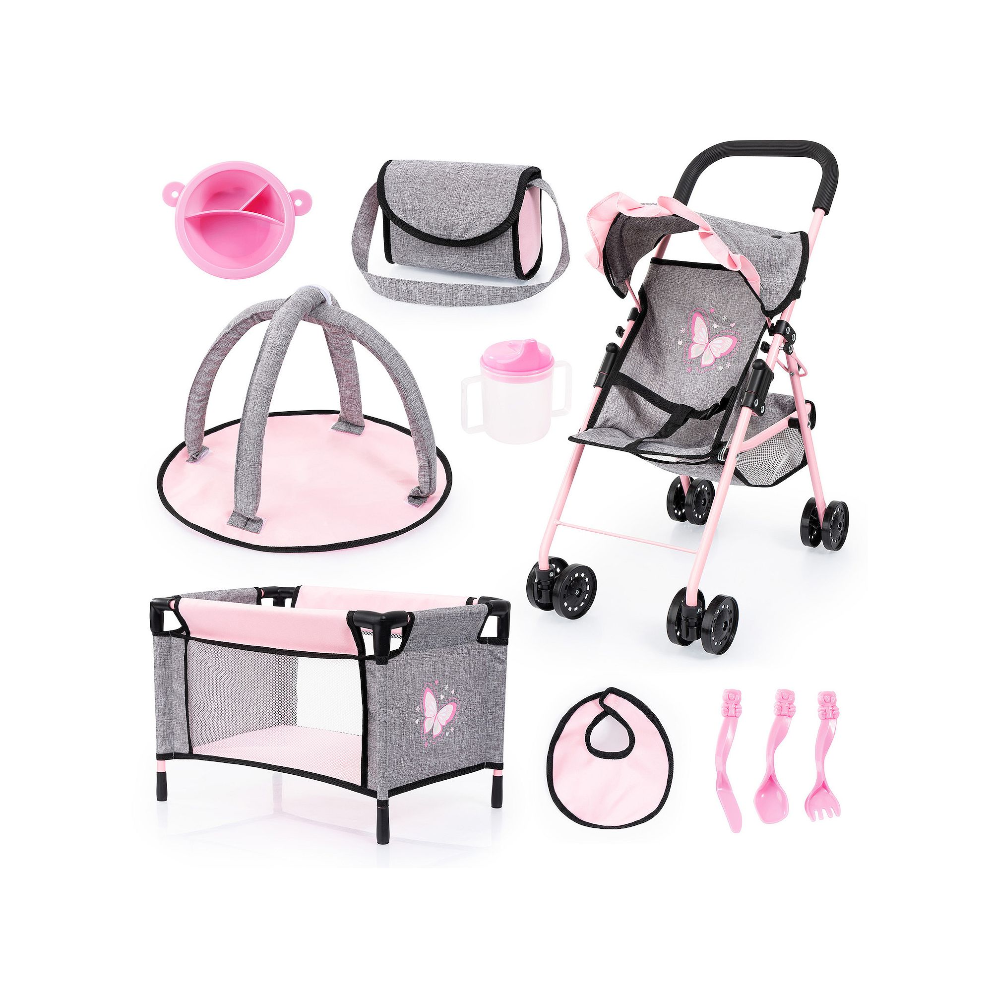 Bayer Design Dolls: Baby Doll Stroller 10-Piece Set, Multi