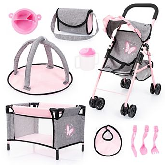 Bayer Design Dolls: Baby Doll Stroller 10 pc Set