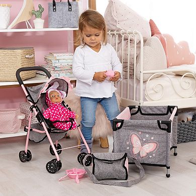 Bayer Design Dolls: Baby Doll Stroller 10-Piece Set