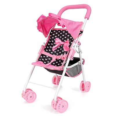 Bayer Design Buggy Doll Stroller Set - Black, Pink, Hearts, Ages 3+