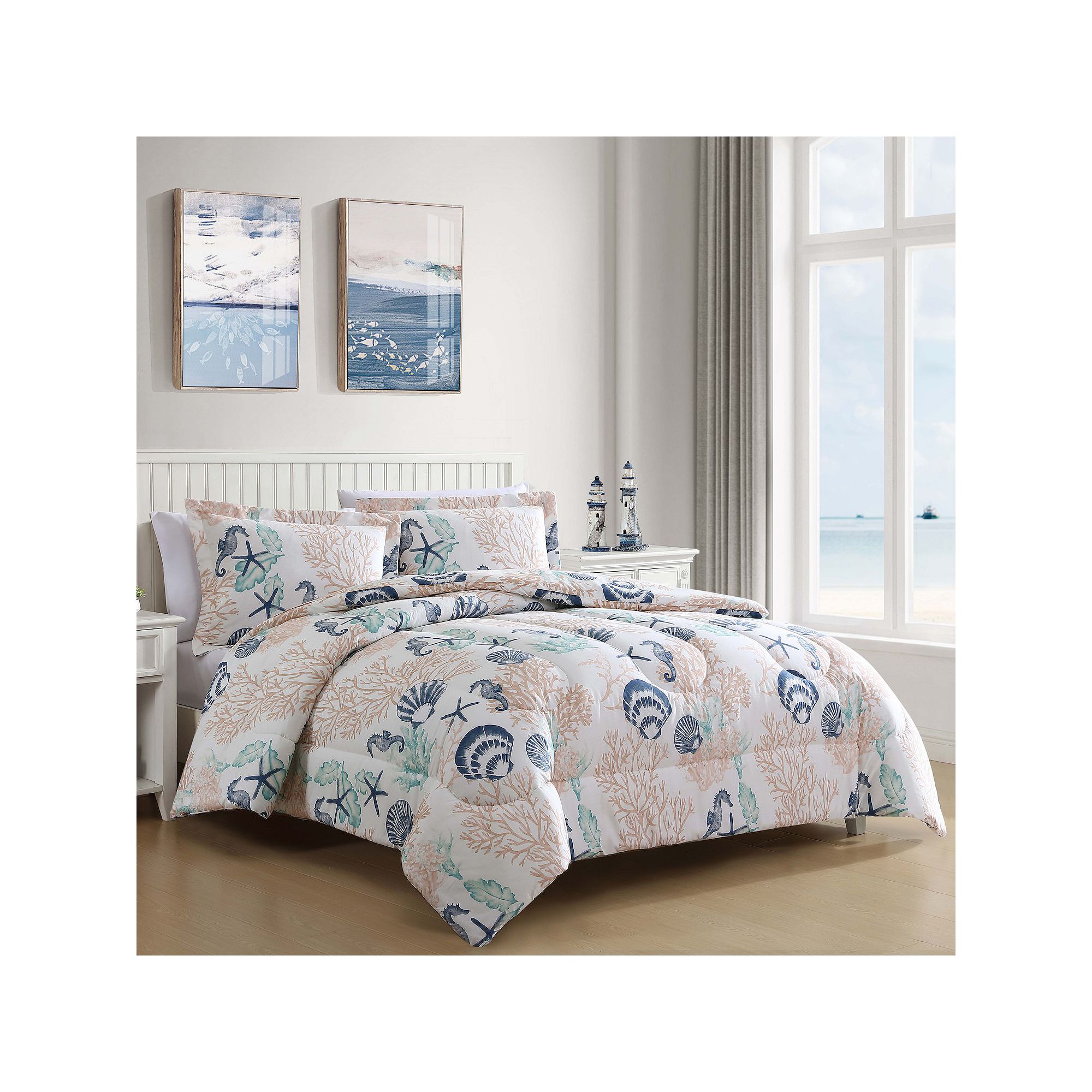 Caribbean Joe 3-pc. Coastal Comforter Set, Seahorse Swimming