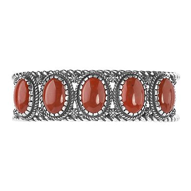 Southwest Spirit® Sterling Silver and Jasper Cuff Bracelet