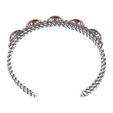 Southwest Spirit® Sterling Silver and Jasper Cuff Bracelet