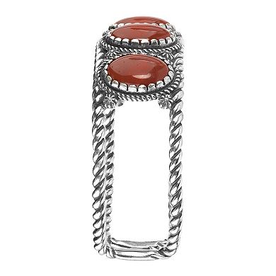 Southwest Spirit® Sterling Silver and Jasper Cuff Bracelet