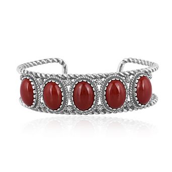 Southwest Spirit® Sterling Silver and Jasper Cuff Bracelet
